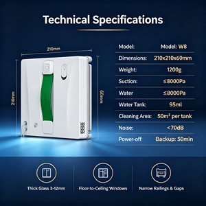 Limpiador de Vidrios Inteligente FMART W8 Directo de Fábrica con IA, Conversión de Frecuencia y Detección de Bordes para Vidrios sin Marco - Product Image 5