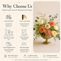 Rangkaian Bunga Meja Pernikahan Taman Prancis Vintage, Delphinium Biru Buatan, Hydrangea Biru Muda, Hydrangea Putih Palsu