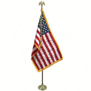 ธงตั้งโต๊ะแบบสองด้านพิมพ์ลายคุณภาพสูงสไตล์อเมริกัน พร้อมพู่ห้อยและฐานโลหะสำหรับตกแต่งสำนักงาน ขายส่ง - Product Image 1