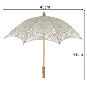 <span class=keywords><strong>Parasol</strong></span> de Mariage Brodé Creux en Dentelle Blanc <span class=keywords><strong>Beige</strong></span> pour Enfants, Décoration de Mariée, Accessoire Photo - Product Image 2