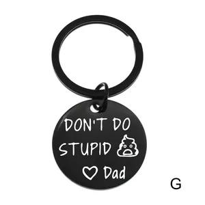 Gift for Son Daughter Stainless Steel Funny Keychain for Teenager from Mom Don't Do Stupid Shit Keychain Go to College Presents