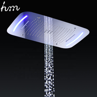 Ensemble de douche thermostatique, plafond de salle de bains de luxe Led ensemble de douche avec robinet et pomme de douche en Chrome/noir/or