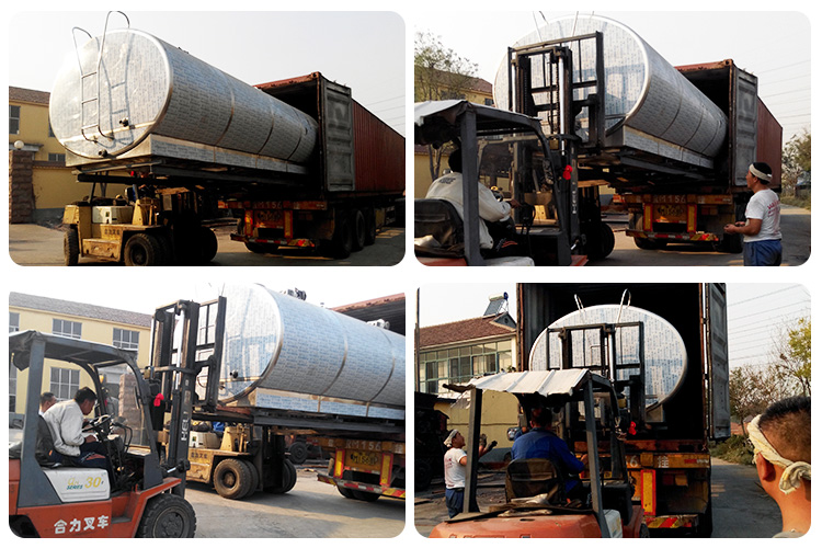2000L horizontal type dairy plant processing machine raw milk cooling tank