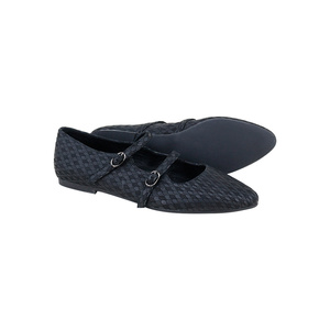Elegante elegante donna Mary Jane scarpe uniche pelle di vacca in rilievo con doppia fibbia piatta e leggera - Product Image 3