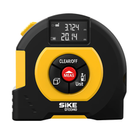Mètre à ruban laser portable avec écran LCD, outil de mesure 2-en-1, ruban en acier de 5 m + laser de 40/60/100 m, rechargeable, résistant aux chocs