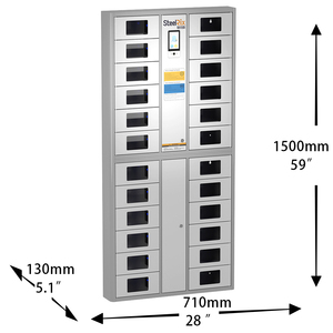Station de charge pour téléphone portable 24 portes <span class=keywords><strong>Usb</strong></span>-C Micro <span class=keywords><strong>Apple</strong></span> <span class=keywords><strong>Lightning</strong></span> en acier Casiers Kiosque - Product Image 2