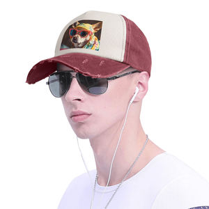 Image personnalisée Casquette de baseball Cowboy de luxe à 5 panneaux à bord incurvé, style sportif américain à la mode, logo en caoutchouc personnalisable, casquette de papa sublimée - Product Image 1