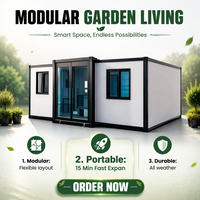 Casa Modular Prefabricada de Panel Sándwich EPS de Rápida Instalación con Pared de Vidrio Panorámica y Ventanas con Marco de Aluminio para Oficina en Jardín