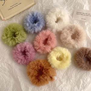 <span class=keywords><strong>PL</strong></span> vendita calda autunno inverno ragazze elastici in peluche Scrunchie peloso semplicico colorato Scrunchie - Product Image 4
