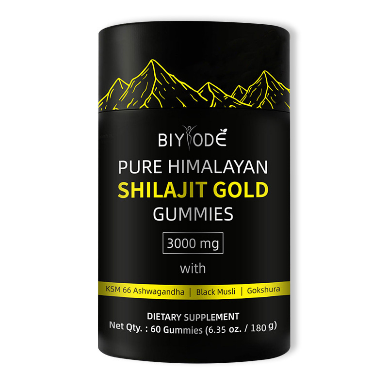 Biyodé Pure Himalayan Shilajit Gold Gummies 3000mg With KSM-66 Ashwagandha, Black Musli & Gokshura – Dietary Supplement (60 Gummies) 2