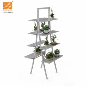 Made In China Floor Standing A-type Flower Shop Display Stand Supermarket Store Shelves Flower Display Rack