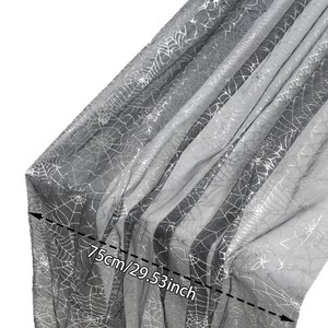 Nappe en maille transparente personnalisée avec impression feuille d'or et d'argent, motif araignée et fantôme d'Halloween, pour ambiance festive en restaurant et fête - Product Image 5