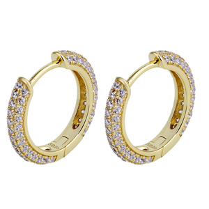 Maimang Factory Custom Fine 925 <b>Sterling</b> <b>Silver</b> Geometric Zircon Pave <b>Huggie</b> Earrings for Wedding Party - Product Image 1