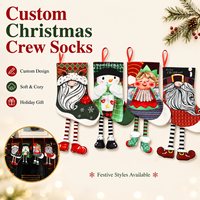 Chaussettes de Noël personnalisées en forme de Père Noël et de bonhomme de neige, chaussettes douces et festives pour hommes, femmes, famille, fête, vente en gros