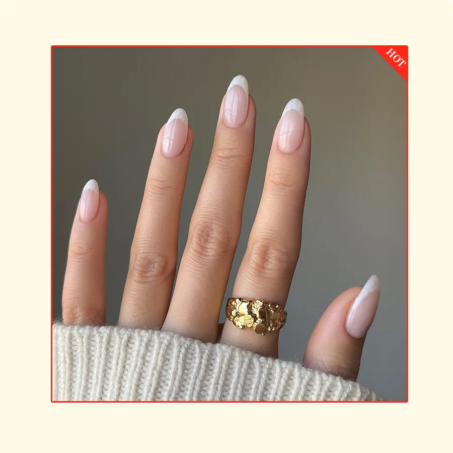 Fornitori di unghie di qualità del salone prezzo all'ingrosso di lusso perlato francese progettato punte per unghie moda francese stampa sulle unghie finte Ongles
