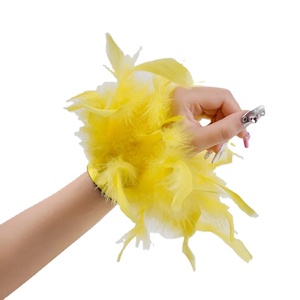 New Design Ostrich <strong>Feather</strong> <strong>Cuff</strong> Wrist Sleeve Real <strong>Feather</strong> <strong>Cuffs</strong> <strong>Feather</strong> <strong>Cuff</strong> <strong>Snap</strong> Bracelet Clap on Satin Shirts Elegant - Product Image 1