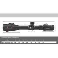 Nouveauté - Lunette de tir longue portée DiscoveryOpt HS 6-24X44SFIR FFP avec illumination rouge - Lunette optique pour la chasse et le tir