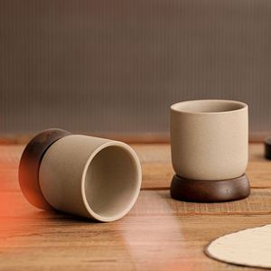 Vintage Handmade Clay Coffee <b>Cup</b> Classic Design Cafes <b>Espresso</b> Cappuccino <b>Cup</b> No Handle Matte Beige 150ml Drinking Coffee Mug - Product Image 3
