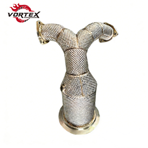 Vortex Custom Ready Stock Acier inoxydable 1,5 mm poli miroir, collecteur d'échappement universel isolé, Audi B9 S4 S5 SS304 - Product Image 1