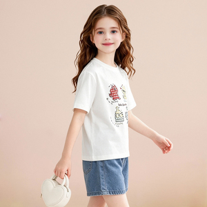 Camiseta <span class=keywords><strong>de</strong></span> manga corta <span class=keywords><strong>para</strong></span> <span class=keywords><strong>niñas</strong></span>, camiseta informal con estampado <span class=keywords><strong>de</strong></span> gato <span class=keywords><strong>de</strong></span> dibujos animados, camiseta informal <span class=keywords><strong>de</strong></span> algodón suave con cuello redondo, camiseta <span class=keywords><strong>de</strong></span> verano <span class=keywords><strong>para</strong></span> niños - Product Image 2