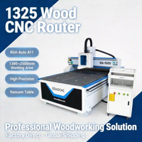 Machine de fraisage CNC 3 axes pour bois 4x8ft/5x10ft avec broche de 4,5 kW, table à vide et contrôle NC Studio & RichAuto pour contreplaqué/MDF/acrylique