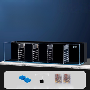 Mini-desktopaquarium Achterfilter Dimbare verlichting Uniek decor Lichtgewicht glas voor op kantoor Thuis Eenvoudig te installeren Ruimtebesparend - Product Image 5