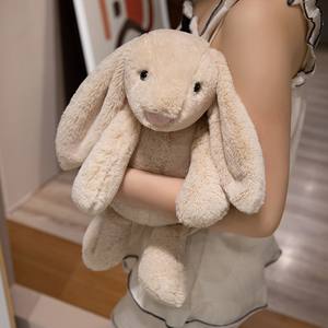 Jouet en peluche lapin à oreilles tombantes en tissu polyester à motifs floraux, lapin aux longues oreilles, jouet de confort pour enfants, cadeau d'anniversaire, 31-50 cm, vente en gros - Product Image 3