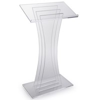 Série d'ateliers personnalisés, pupitre en acrylique pour le sol, pieds en caoutchouc, présentoir en acrylique transparent pour discours, vente en gros en usine