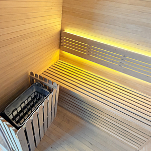 Sauna Moderna para 4 Personas, de Madera de Cedro Rojo Canadiense y Hemlock, con Estufa de 6kw, Función de Vapor Seco, para Villas - Product Image 3