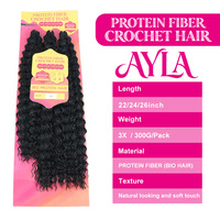 Extensions de cheveux en fibres bio synthétiques organiques résistantes à la chaleur Julianna Premium Jerry Curly Water Wave Protein pour tresses au crochet