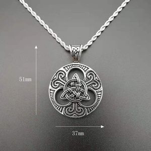 Celtic Knot Pendant Necklace <b>Titanium</b> Steel Round Unisex Fashion Jewelry - Product Image 4