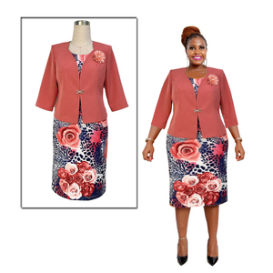 Factory Hot Sales Elegant Office Dress and Jacket Suits Set for Women Ladies - Product Image 1