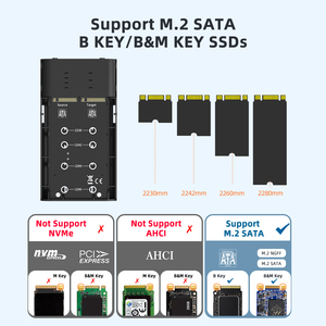 Boîtier de clonage SSD M.2 SATA double baie MAIWO, type C universel 5 Gbps pour SSD SATA M.2, boîtier en aluminium sans vis - Product Image 5