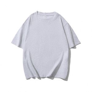 T-shirt vierge personnalisé pour homme, col rond oversize, épaules tombantes, grammage lourd 220 g/m², en pur coton respirant, pour le sport et le travail d'équipe - Product Image 2