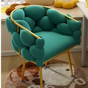 Tabouret de coiffeuse moderne de luxe avec dossier, simple et léger, fauteuil de salon pour filles, application pour chambre à coucher et salon, tendance sur internet - Product Image 4