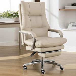 Ghế văn phòng cao cấp thiết kế sang trọng, tay vịn đệm mềm, đệm ngồi mút dày, màu đen, ghế giám đốc có tựa chân và tựa đầu, bánh xe <span class=keywords><strong>PU</strong></span> - Product Image 5