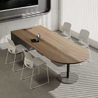 Modernes Minimalistisches Design Ovaler Konferenztisch und Bürostuhl-Set für Heimbüro, Krankenhaus, Gewerbe und Schulgebrauch
