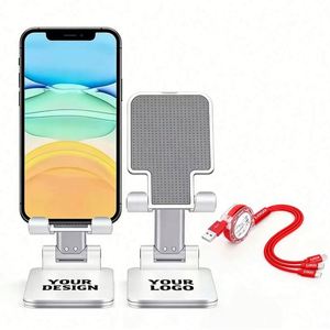 New Business Gift <b>Desk</b> <b>Foldable</b> Metal Mobile Phone Stand Portable Logo Cellphone Holder Wholesale Custom Promotional Gifts - Product Image 2