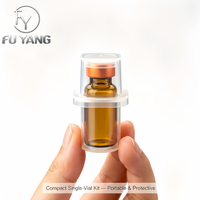 Boîte de transport pour peptides 1 compartiment 3 ml – Étui de laboratoire en PP avec flacon, bouchon en aluminium et bouchon en butyl – Kit complet écologique