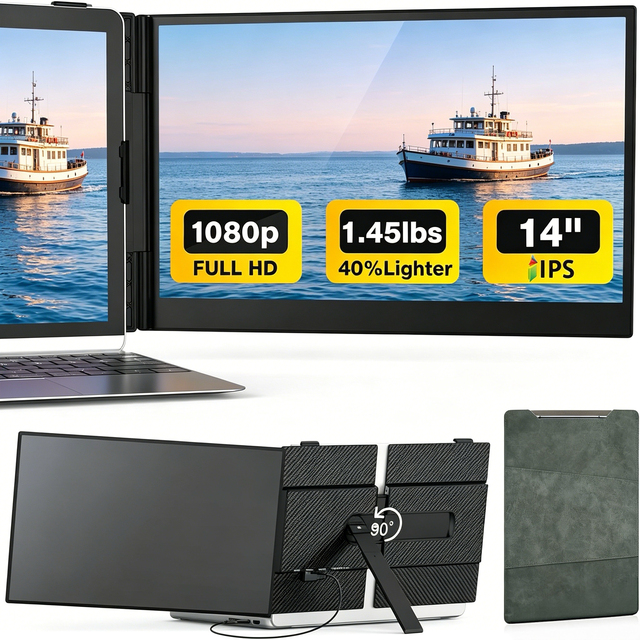 1080P Dual Monitor for Laptop Laptop Screen Extension Fhd Portable Monitor Usb Monitor Second Screen for Laptop for Remote Work