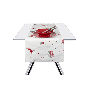 Runner da Tavola Natalizio a Righe Excelsa 140xH0,1x45 cm Multicolore in Chiffon di Cotone per Decorazioni Casa e Feste - Product Image 3