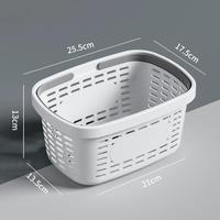 Panier de rangement rectangulaire en plastique multifonctionnel, écologique et au design moderne, avec poignée, pour articles divers, dortoir et cuisine