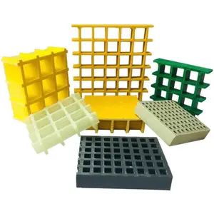 Industrial FRP Grating Smooth Surface Fiberglass Moulded Grating for Floor Application Custom Cutting Processing Service