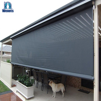Persiana Exterior Resistente al Viento y a la Lluvia, Pantalla Lateral para Pérgola, Persiana Enrollable con Cierre de Cremallera