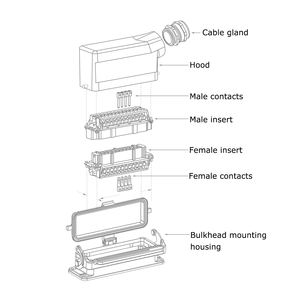 Conector resistente WZUMER HD <span class=keywords><strong>de</strong></span> 15 pines con cubierta - Product Image 4