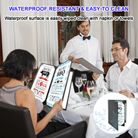 Protège-menus de restaurant 8,5x14 multicolores en similicuir PU cousu, album 4 pages, coins personnalisables, taille adaptable pour restaurants et hôtels