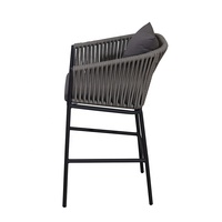 dernes, hauteur comptoir, patio, ensemble de meubles, table et chaises de bar en corde d'aluminium pour l'extérieur et le jardin