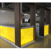 Ensemble de table et de chaises de bar rétroéclairées modernes et luxueuses pour club, centre commercial, restaurant, salon - Meubles commerciaux en surface solide