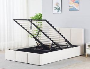 Cama de almacenamiento tapizada de tela, cabecero de alta calidad a buen precio, cama doble king - Product Image 6