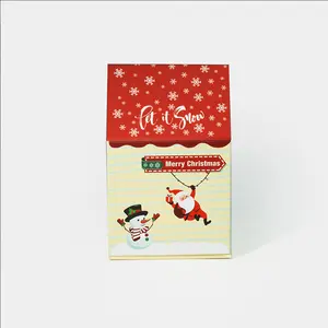 قابلة للطي إبداعية ملونة صغيرة مكسرات بسكويت شوكولاتة حلوى صندوق عيد الميلاد صندوق هدايا كريسماس لطيف على شكل منزل للأطفال